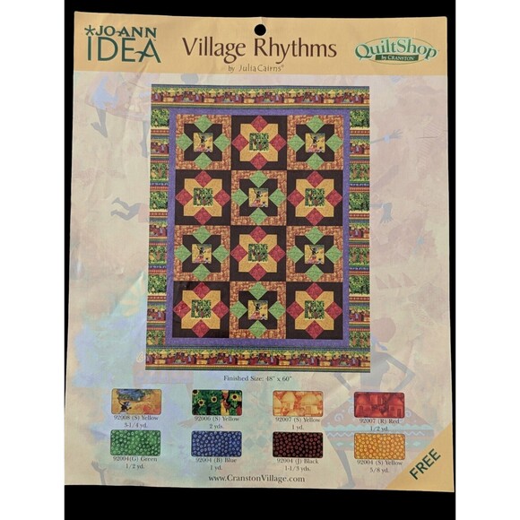 Lot of 2 Quilt Patterns Cranston Village Rhythms Miss Milly's Garden Maze P&B - Picture 3 of 4
